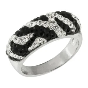 Zebra Crystal Stone Fashion Finger Ring Body Jewelry
