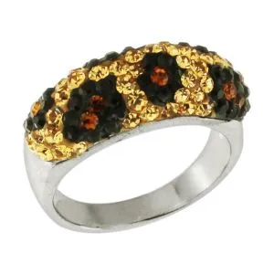 ARINNA Clear Multi Color Crystal Fashion Finger band Ring 