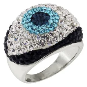 Brass Crystal Guardian Evil Eye Ring