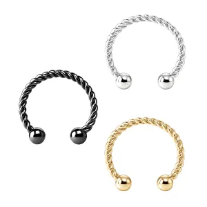 Flexible Surgical Steel Twisted Circular Fake Septum Piercing