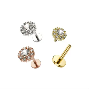 Flower Jeweled Cartilage Helix Tragus Piercing Ear Stud