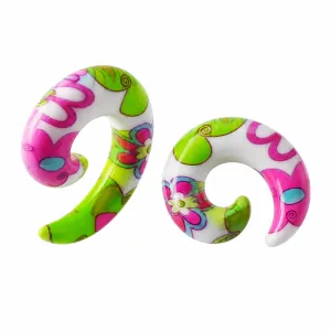 Flower Spiral Acrylic Ear Expander
