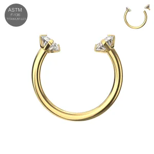 G23 Titanium Circular Barbell with CZ End