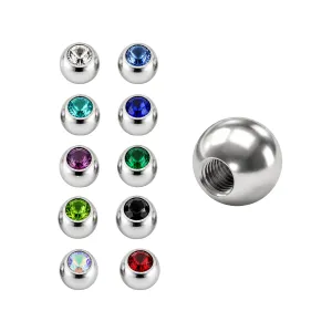 Titanium G23 Flat Jeweled 16G Stone Ball Accessories