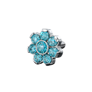 G23 Grade Titanium 5 CZ Flower Dermal Anchor Tops