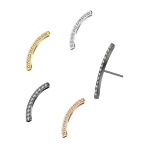G23 Grade Titanium Continuous CZ  Jeweled Arch Design Threadless Pin Top
