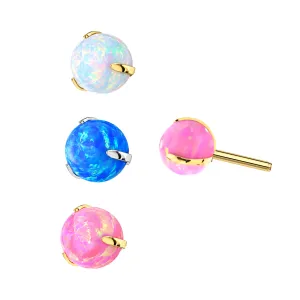 G23 Grade Titanium Opal Ball  Threadless Pin Top