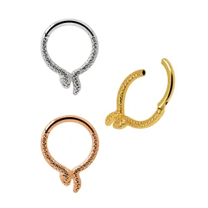G23 Grade Titanium Snake Design Segment Clicker Ring