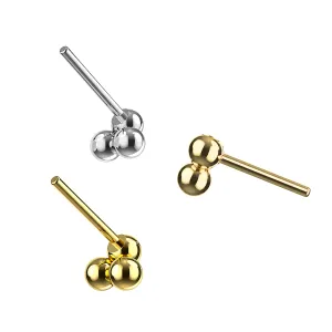 G23 Grade Titanium Triple Ball Dot Design Threadless Pin Top