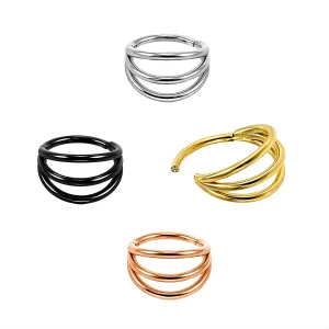 Titanium G23 Triple Stack Hinged Clicker Ring