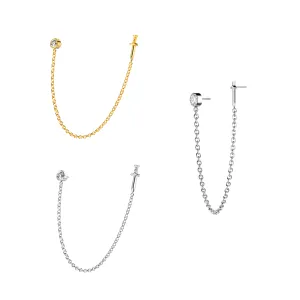 G23 Grade Titanium Two Hole Piercing Chain with Round and Dagger Design Threadless Pin Top