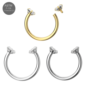 G23 Titanium Circular Barbell with CZ End
