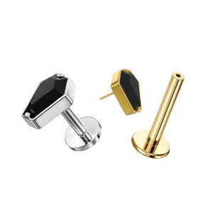 G23 Titanium Coffin Cut Threadless Pin Tragus Top with Labret