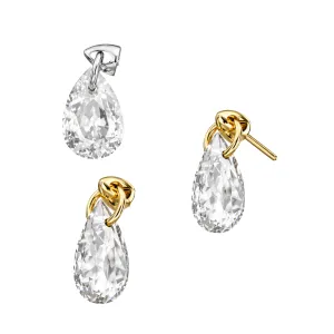 G23 Titanium Dangling Pear Cut CZ Threadless Pin Top