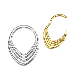 G23 Layered Teardrop Plain Hinged Ring