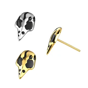 Wholesale G23 Titanium Threadless Pin Top - Horror mask  Design - Gold color