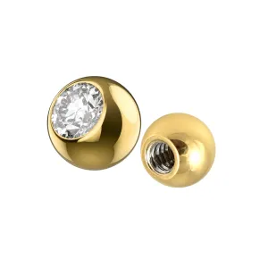 G23 Titanium Replacement Balls for piercing with Flat CZ Stone