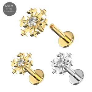 G23 Titanium Snowflake CZ – Wholesale Labret 