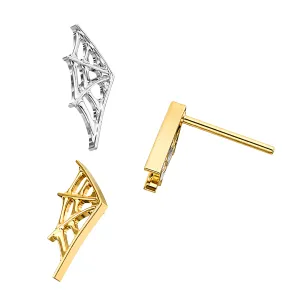 Wholesale G23 Titanium Threadless Pin Top- Spiderweb Wing Design - Gold color

