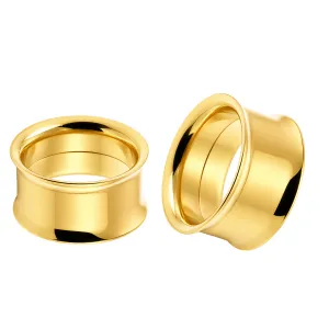 Gold Anodised Internally Threaded Ear Flesh Tunnel
