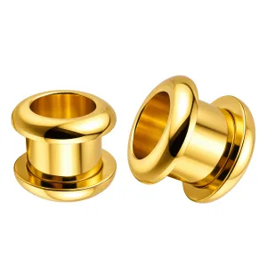 Gold Anodised Screw Fit Ear Flesh Tunnel