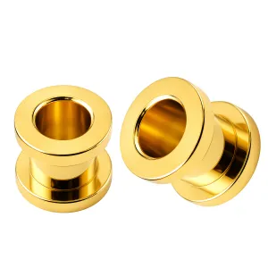 Gold Anodized Screw Fit Ear Flesh Tunnel