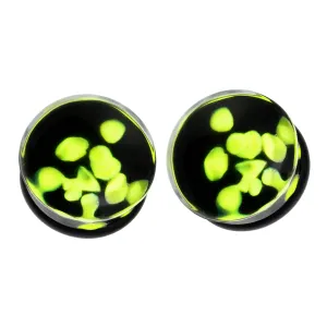 Green Pebble Pyrex Glass Ear Plug