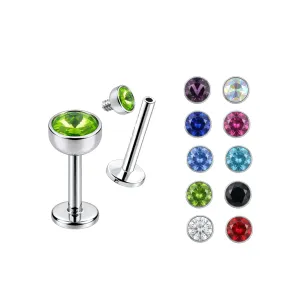 Half Ball Jeweled Labret piercing