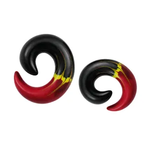 Hand Painted Flame Spiral Ear Taper Expander