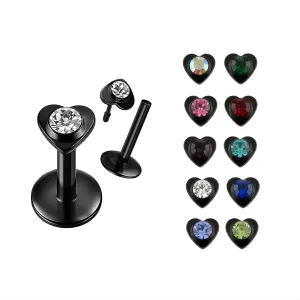 Heart Shaped Blackline jewelled Madonna Labret