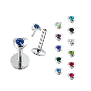 Heart Shaped jewelled Madonna Labret
