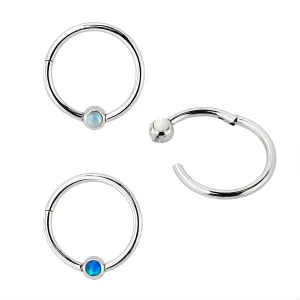 Hinged Segment Ring With Bezel-Set Opal Stone