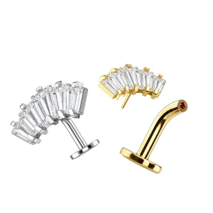 Implant Grade Titanium Crown Shape CZ Threadless floating belly button ring