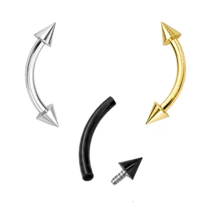 Internally Threaded 16G Surgical Steel Eyebrow Piercing Bar With Cone