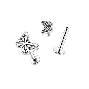 Internally Threaded Butterfly Labret body piercing Jewelry