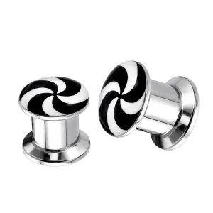 Internally threaded Swirl Logo Ear Flesh Tunnel