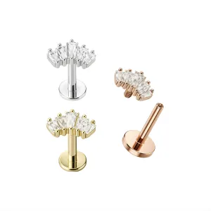 Jeweled Crown Surgical Steel Helix Tragus Piercing Ear Stud