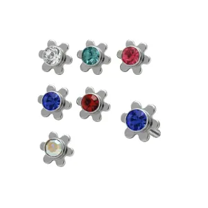 Flower Jeweled Dermal Anchor Tops | Dermal Anchors