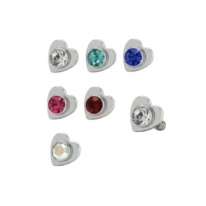 Jeweled Heart Dermal Anchor Tops