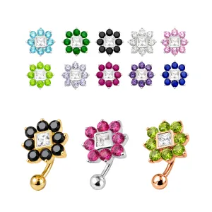 Jeweled Non-Moving Reverse Belly Ring