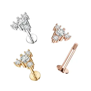 Jeweled Trinity Surgical Steel Helix Tragus Piercing Ear Stud