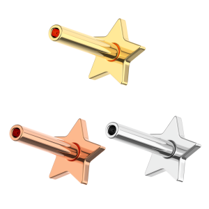 925 Sterling Silver 16 Gauge Star Base Design Push Fit Labret - Accessories
