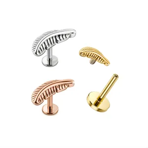 Vintage Leaf Surgical Steel Helix Tragus Piercing Ear Stud