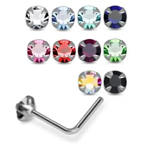Classic Design Four Claw Setting 925 Sterling Silver Nose Stud with Multiple Stone Sizes