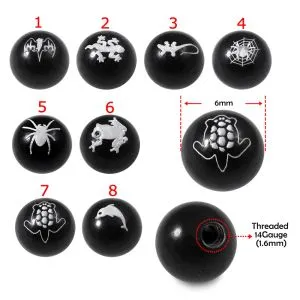 Tiny Animal and insects logo Painted with Black UV Ball