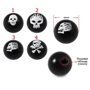 Skull Logo Painted With Black UV Ball
