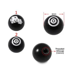 Dice and Swirl Painted With Black UV Ball