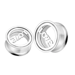 Love Plate Top Screw Fit Flesh Tunnel