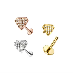 Micro Jeweled Diamond Shape Cartilage Helix Tragus Piercing Ear Stud