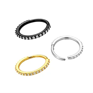 Micro Setting CZ Stones Hinged Segment Clicker Ring